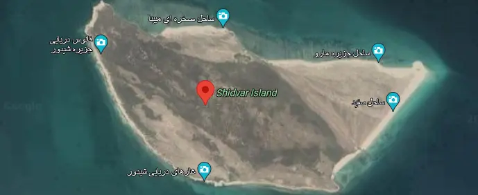آدرس دقیق جزیره شیدور روی نقشه